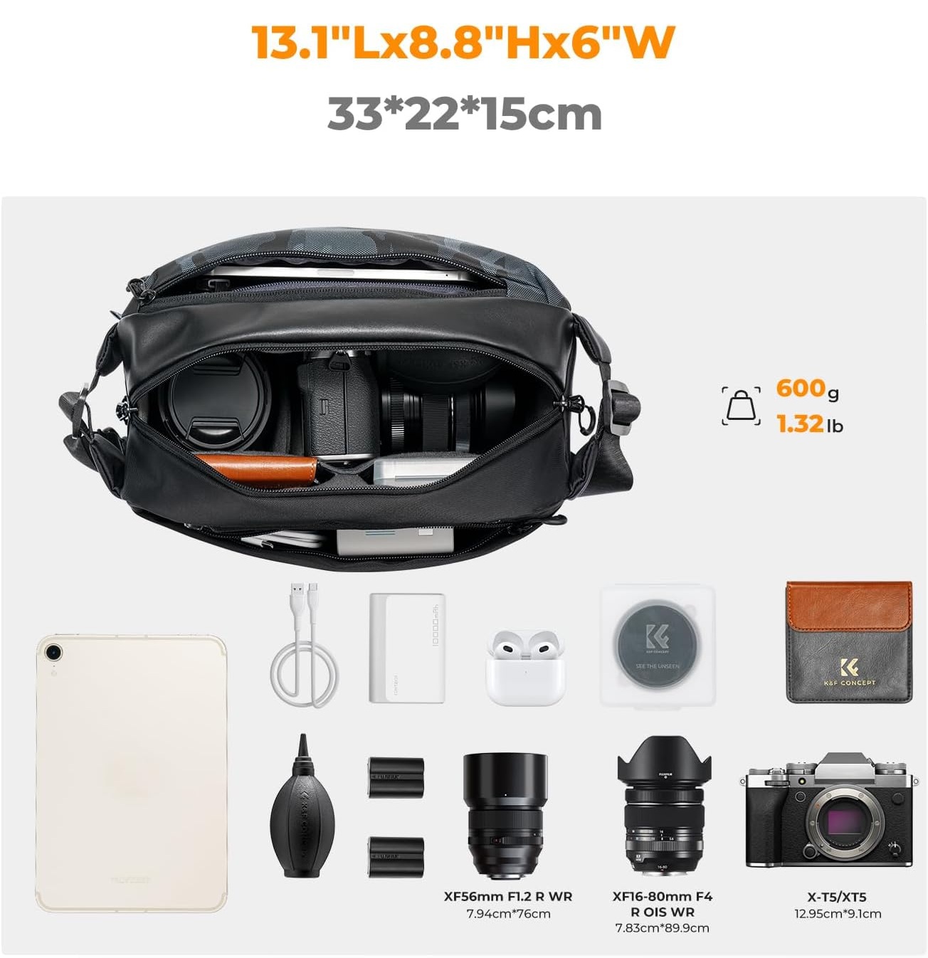 K&F Concept Alpha Omuz Çantası 10L Kamuflaj (KF13.157V4)